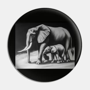 Balck and White Elephants Pin