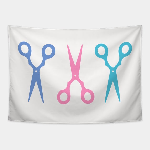 Hair Scissors Pastel Tapestry by XOOXOO