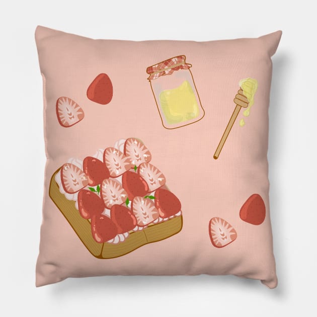 Strawberry Cream Bread Pillow by CITROPICALL