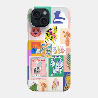 graphic art prints collage Phone Case