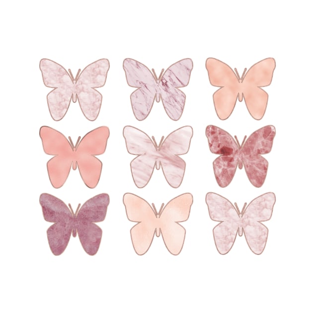 Mixed berry marble butterflies by marbleco