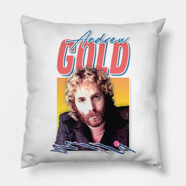 Andrew Gold / Reto 80s Style Fan Design Pillow by DankFutura