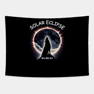 View Totality April 8 2024 Astronomy wolf Howls Solar Eclipse Tapestry