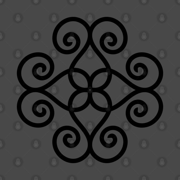 Black Geometric Swirl 2 by Orchyd