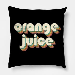 Vintage Orange Rainbow Letters Distressed Style Pillow