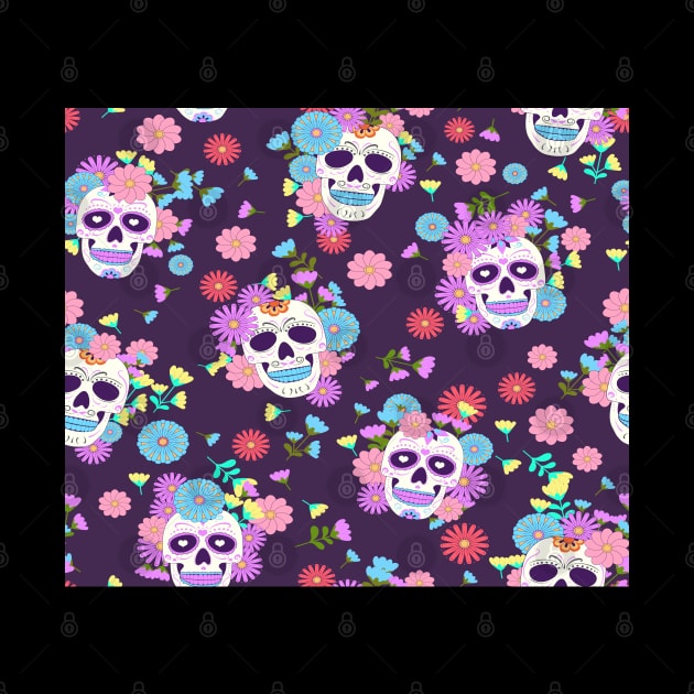 Floral Sugar Skulls by DragonTees