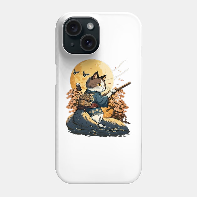 Samurai Cat Phone Case by Billy23-Shop