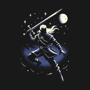 Monster Slayer Silhouette by Moonlight - Dark Fantasy T-Shirt