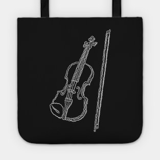 Black and white violin Tote