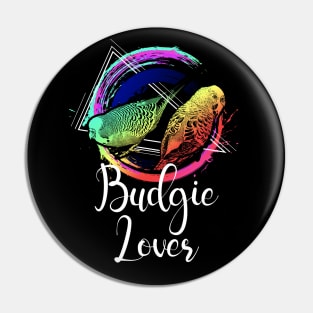 Colorful Rainbow Retro Budgies Budgerigar Budgie Lover Pin