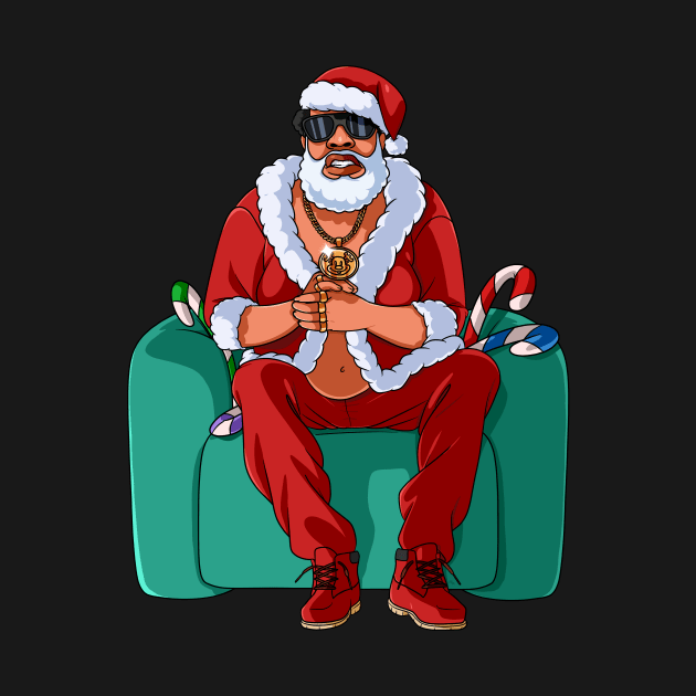 Black Santa Claus Gangster Christmas by Noseking