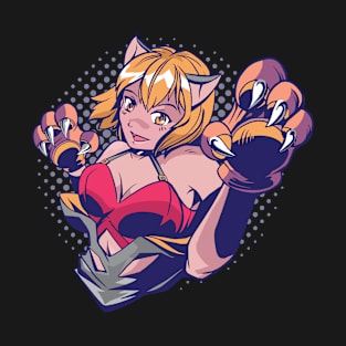 Anime cat Girl with Paws T-Shirt