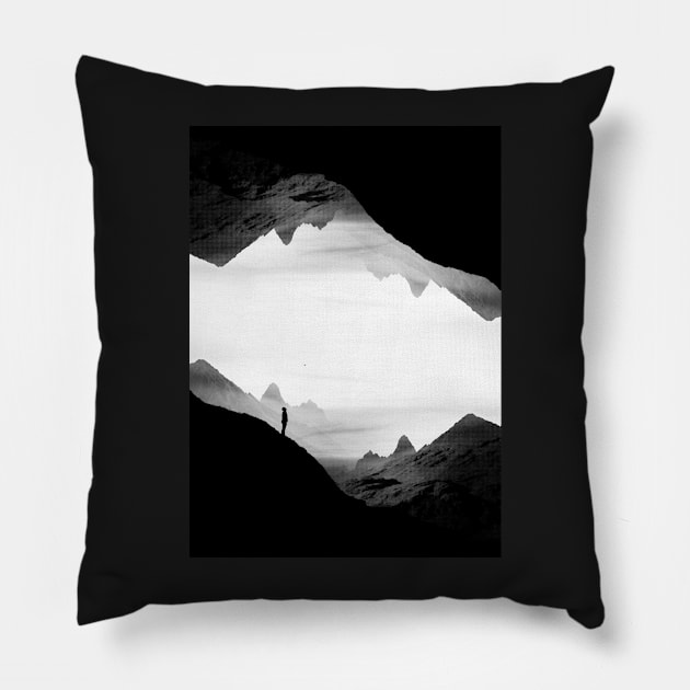 black wasteland isolation Pillow by stohitro