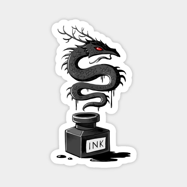 Ink Dragon Magnet by Freeminds