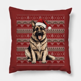 Funny German Shepherd Christmas Ugly Pillow