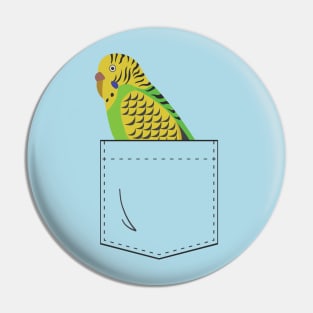 Budgie Parakeet Parrot In Your Front Pocket Pin