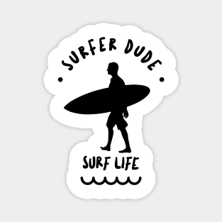 SURFER Dude Black Magnet