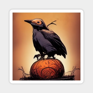 A bird on a pumpkin Magnet