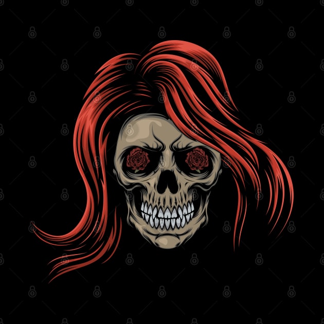 head lady skull mascot by Mako Design 