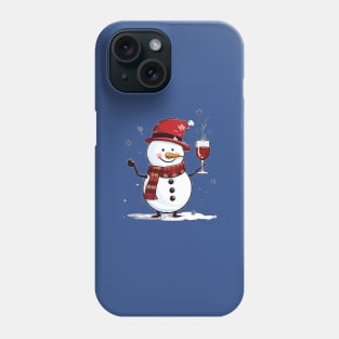 Snowman with wine Phone Case