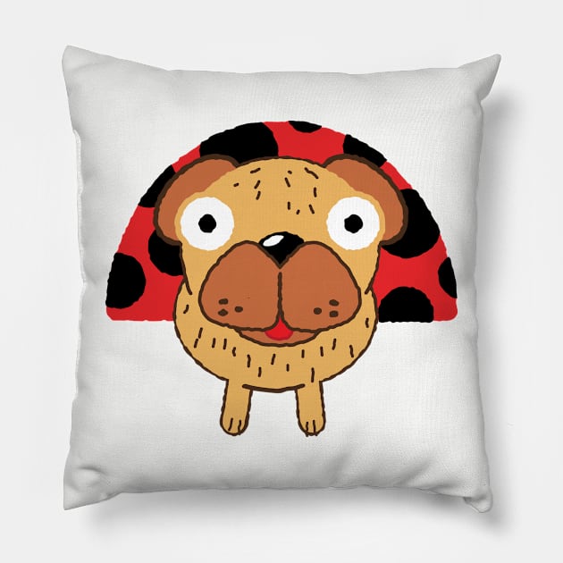 Ladypug Ladybug Pillow by BraaiNinja