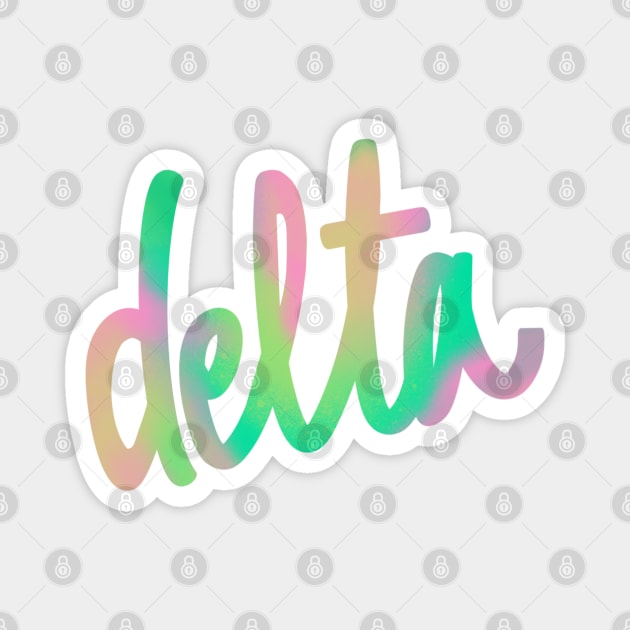 Greek Alphabet: delta (pastels) Magnet by LetsOverThinkIt