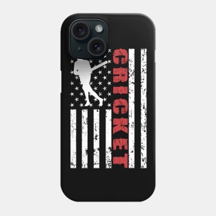 Cricket American Flag - US Sports Phone Case