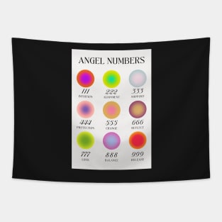 Angel Numbers Chart Colorful Aura Gradients Tapestry