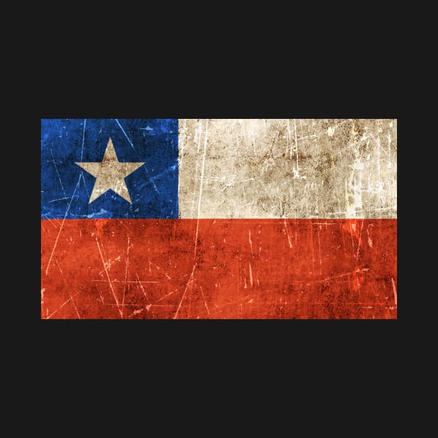 Vintage Aged and Scratched Chilean Flag by jeffbartels