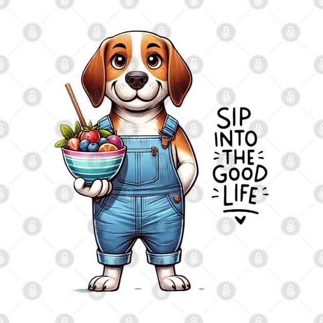 "Dip into the Good Life" - Beagle and Fruit Bowl by WEARWORLD