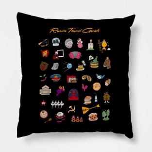Russia Travel Guide Icons Pillow