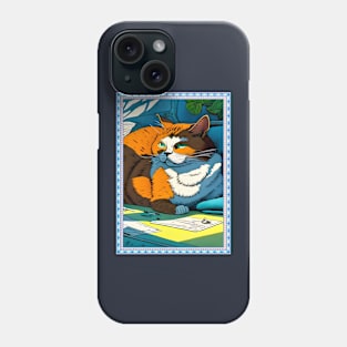 Funny lazy bored cat Phone Case