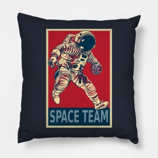 Space Team - Astronaut Playing Basketball Pillow