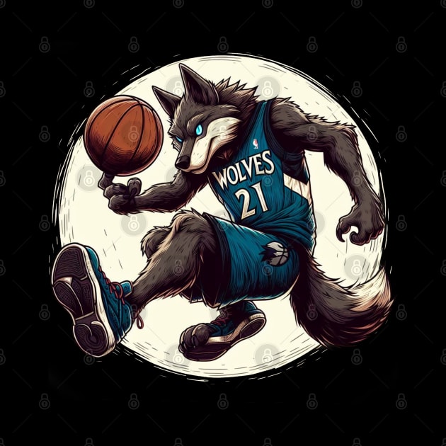 Minnesota Timberwolves 21 Wolf Number by DarkWave