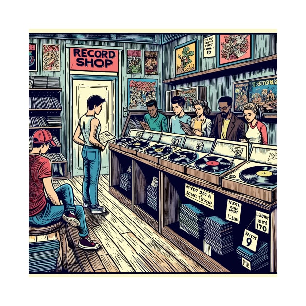 Record shop by OldSchoolRetro