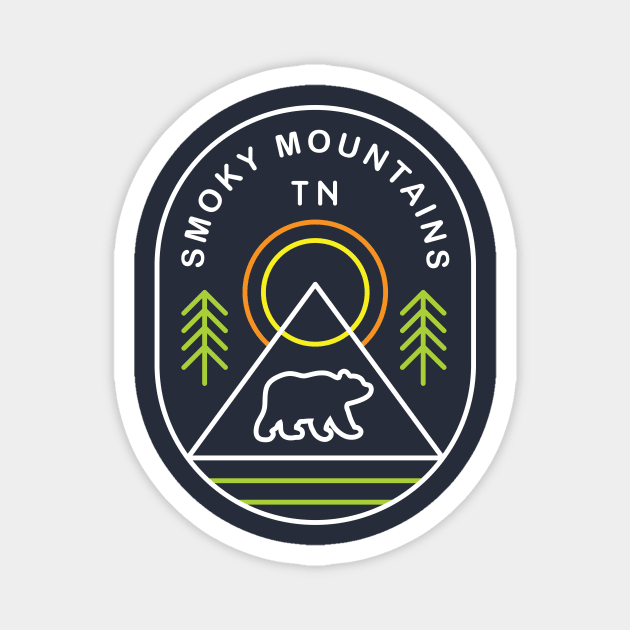 Great Smoky Mountains National Park Smoky Mountains Hiking Magnet by PodDesignShop