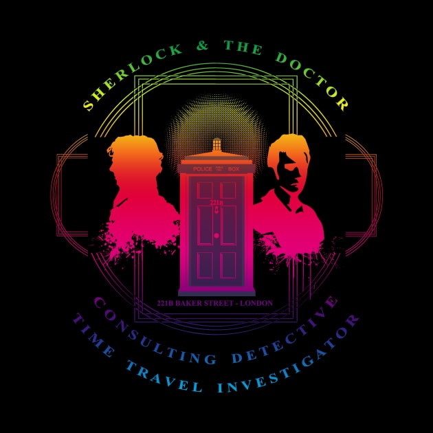 CONSULTING DETECTIVE & TIME TRAVEL INVESTIGATOR  RAINBOW VERSION by KARMADESIGNER T-SHIRT SHOP