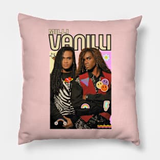 milli vanilli art 90s style retro vintage 80s Pillow