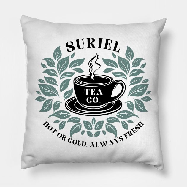 Suriel Tea Co. Pillow by medimidoodles