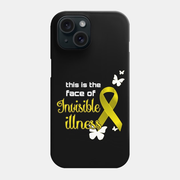 Face of Invisible Illness YELLOW Phone Case by AlondraHanley