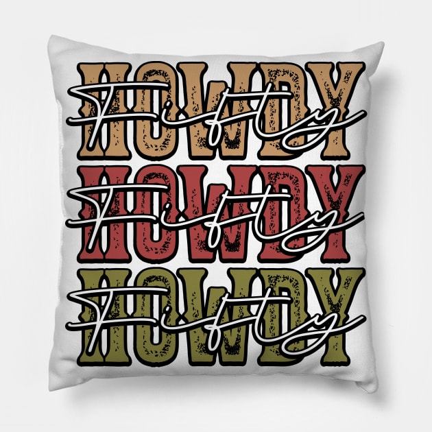 Howdy 50th Birthday Party Country Western Pillow by Way Down South