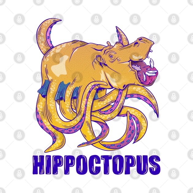 Hippo with octopus tentacles by mailboxdisco