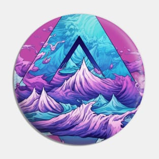 Summer Vaporwave Wave Triangle Pin