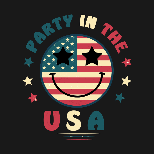 Party In The Usa 4Th Of July Preppy Smile Shirts Men Women by Satansplain, Dr. Schitz