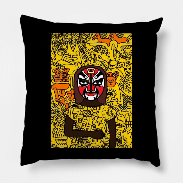 Inspiring Virtue: NFT Character - FemaleMask Hope Edition on TeePublic Pillow by Hashed Art