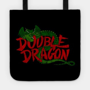 Double dragon distressed logo Tote