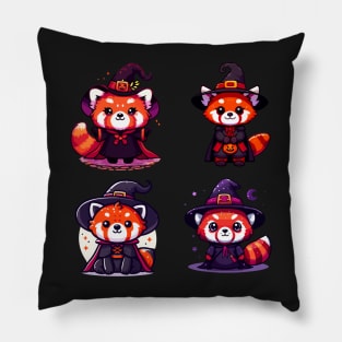 Red Panda Witches Sticker Set Pillow