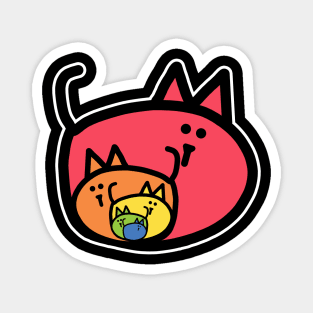 Ever Decreasing Cute Cat Rainbow Magnet