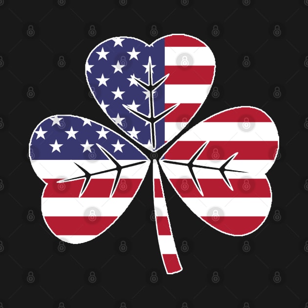 Irish American Pride - Shamrock with American Flag (stars and stripes) by CottonGarb