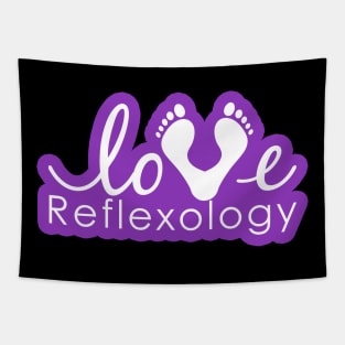 Love Reflexology - BACK of shirt placement (purple outline) Tapestry